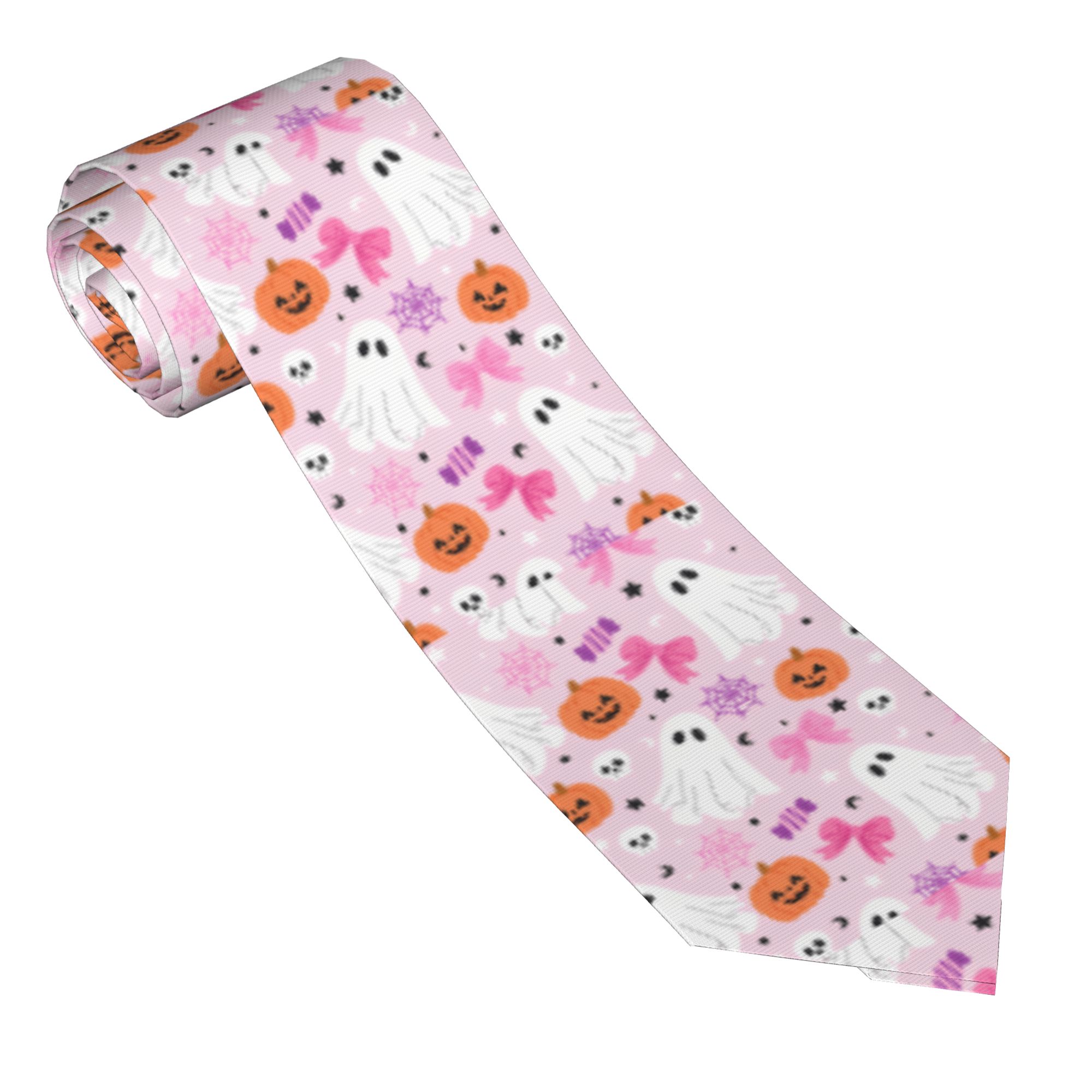Pink Halloween Ghosts Pattern  - огляд і ціна Skinny Tie Men