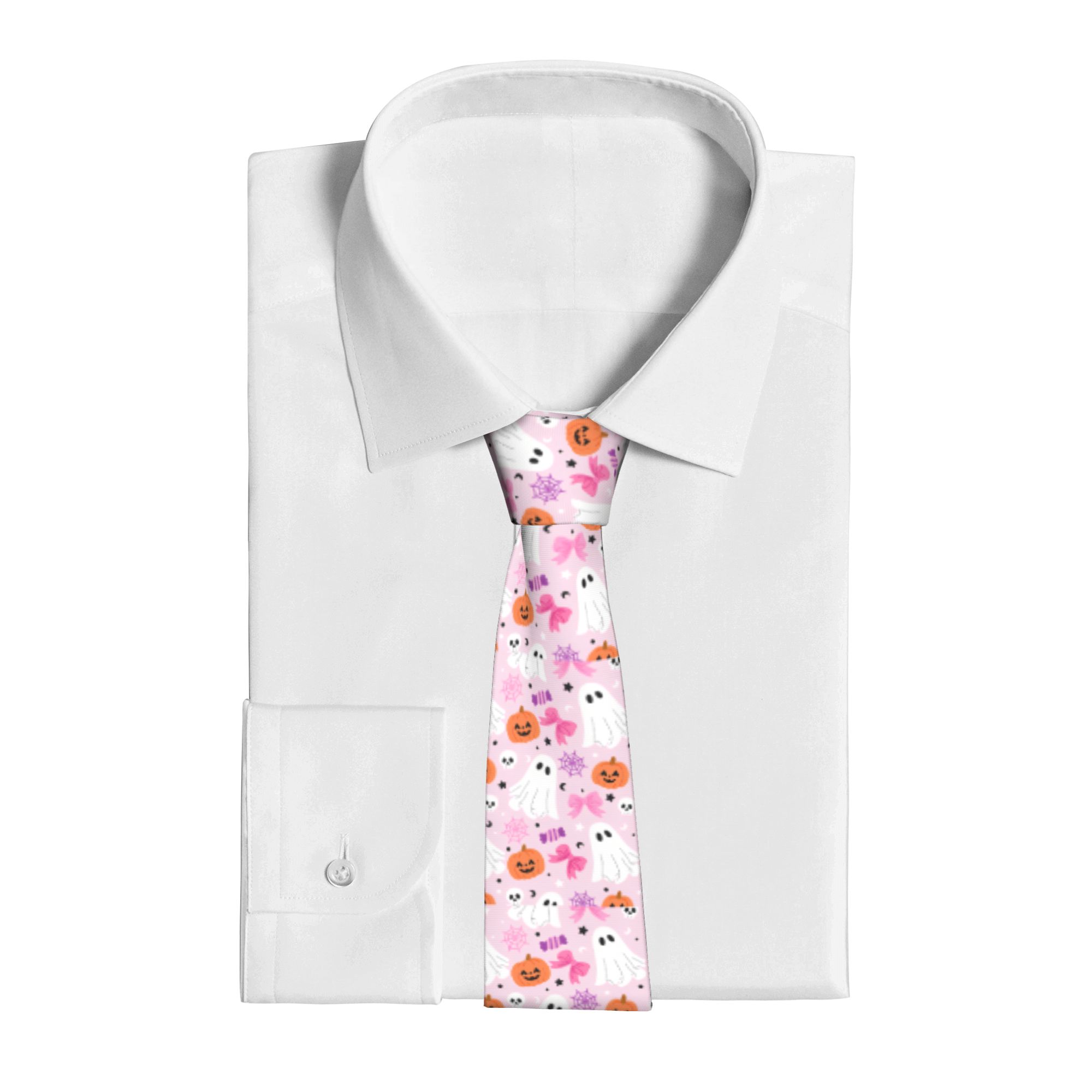 Pink Halloween Ghosts Pattern  - огляд і ціна Skinny Tie Men