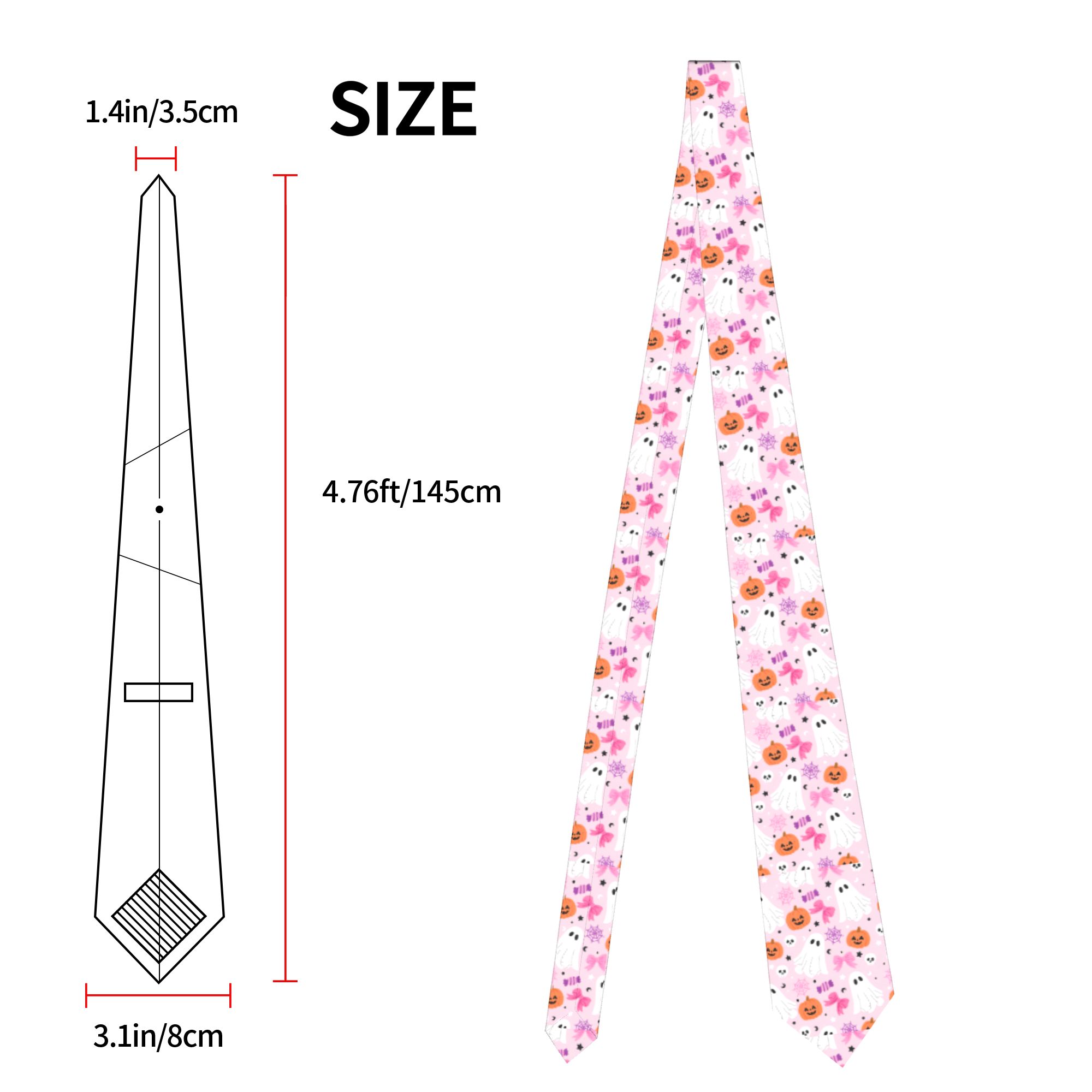 Pink Halloween Ghosts Pattern  - огляд і ціна Skinny Tie Men