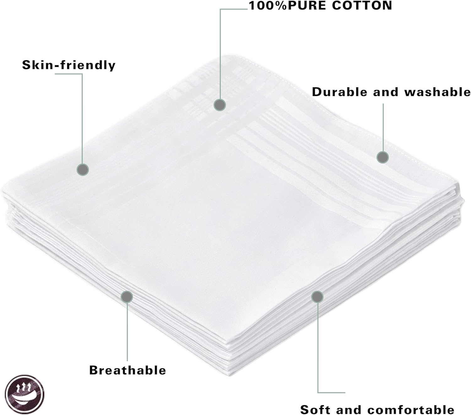 Men's Pure White 100% Cotton H - огляд і ціна Handkerchief Cotton Men