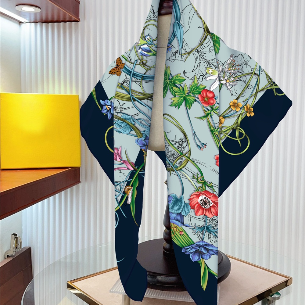 Silk Scarf Women Floral Printe - огляд і ціна Silk Neck Scarf