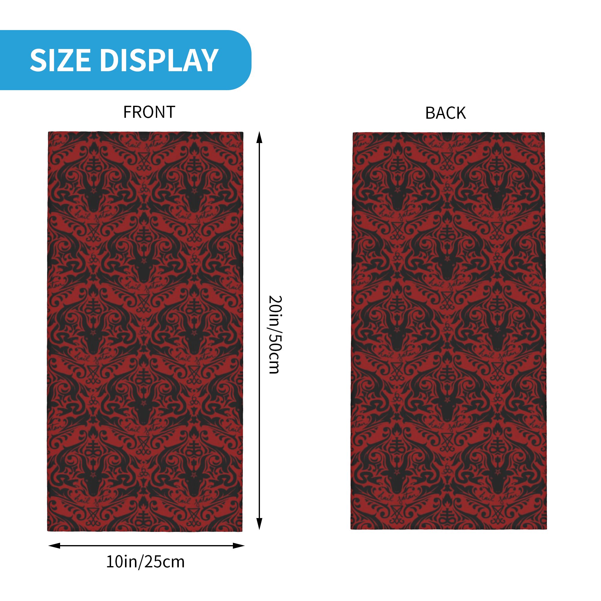 Baphomet Damask Hail Satan Bla - огляд і ціна Neck Warmer Tube