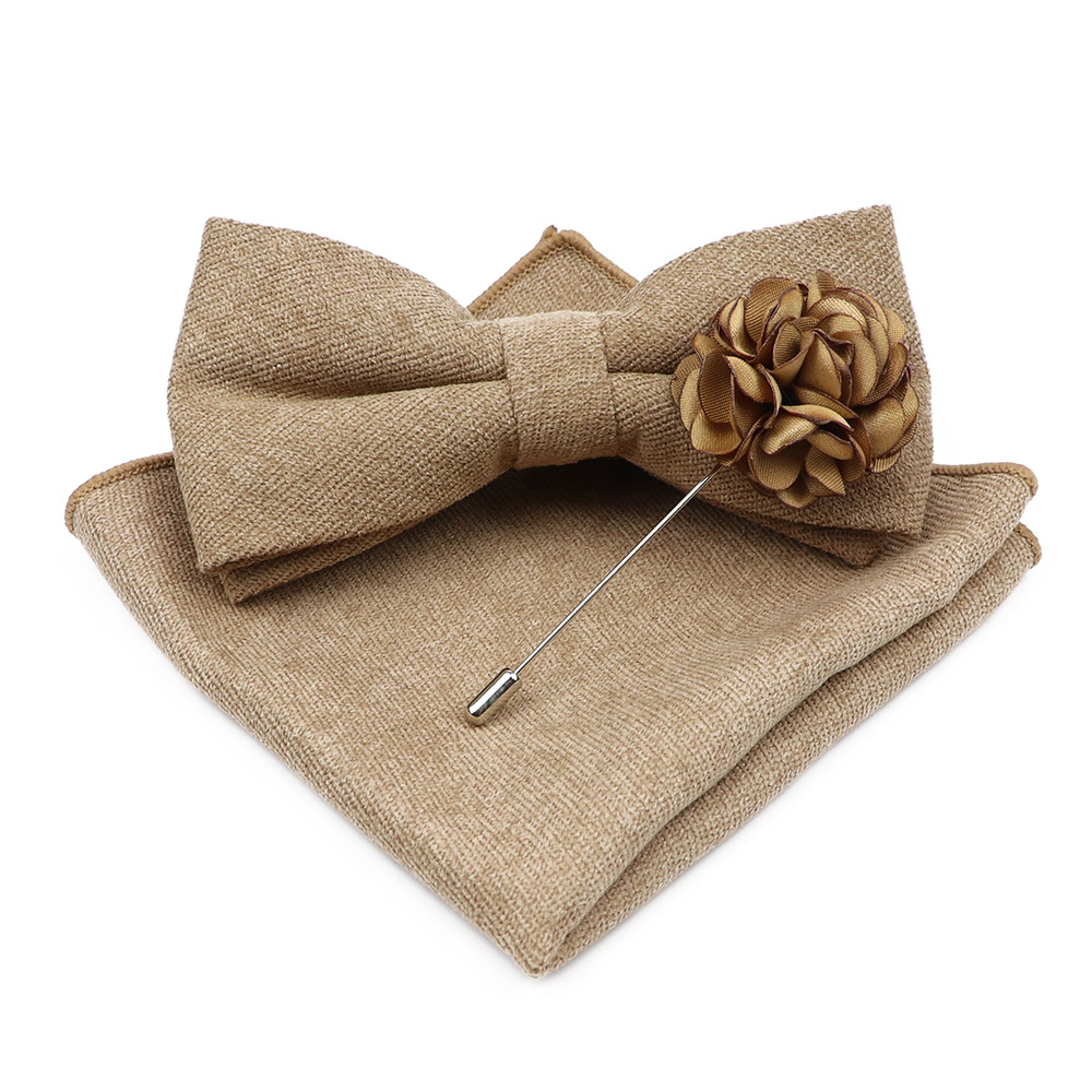 Mens Solid Color Cotton Bowtie - огляд і ціна Handkerchief Cotton Men