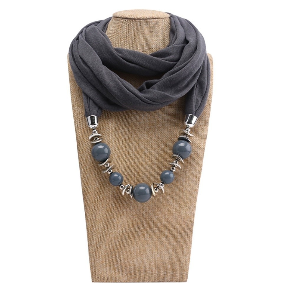 Chiffon Scarf Necklace Beaded  - огляд і ціна Infinity Scarf Knit