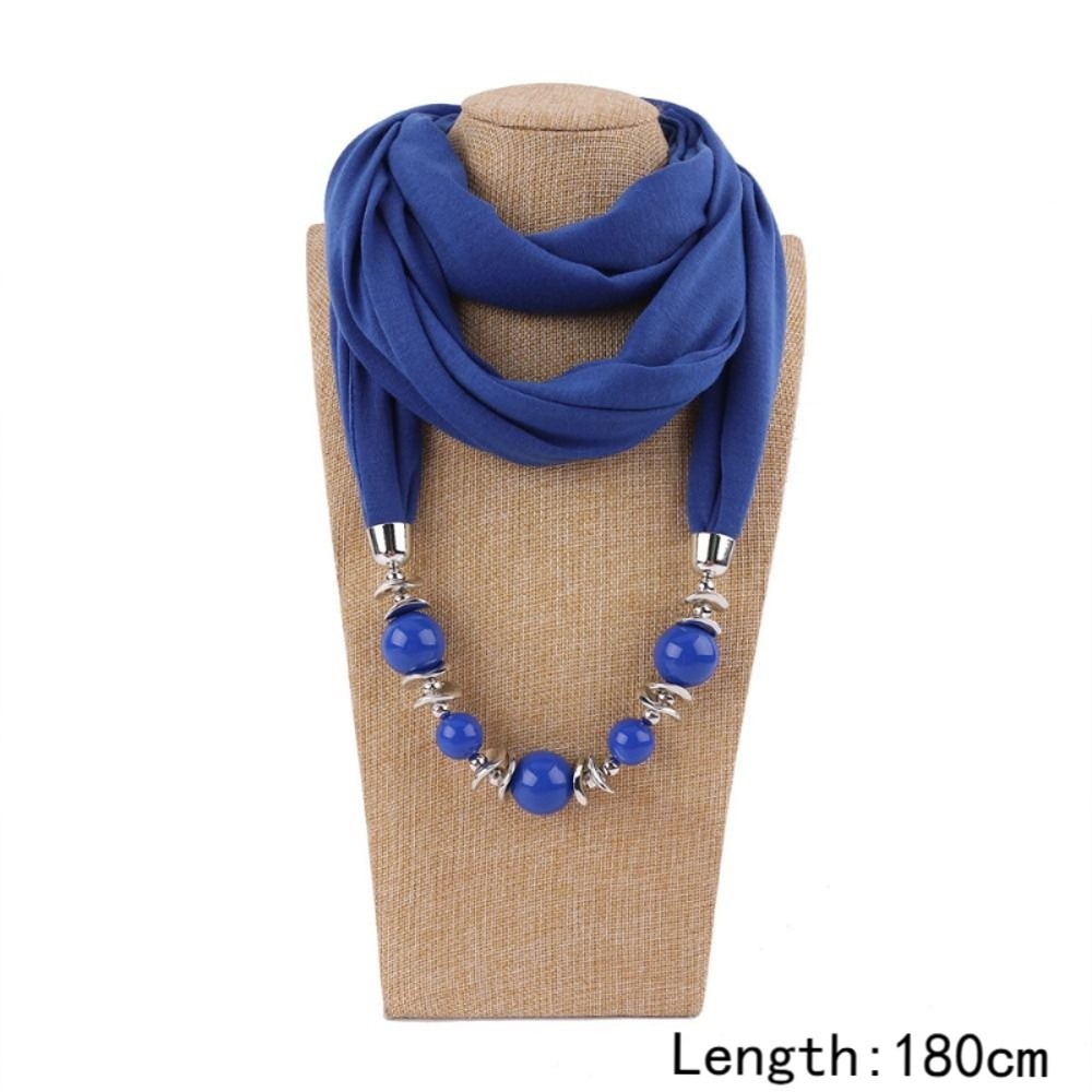 Chiffon Scarf Necklace Beaded  - огляд і ціна Infinity Scarf Knit